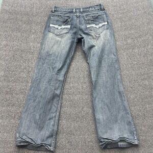 Helix Mens Relaxed Boot Cut Jeans 32X30 90s Thick Stitch Y2K